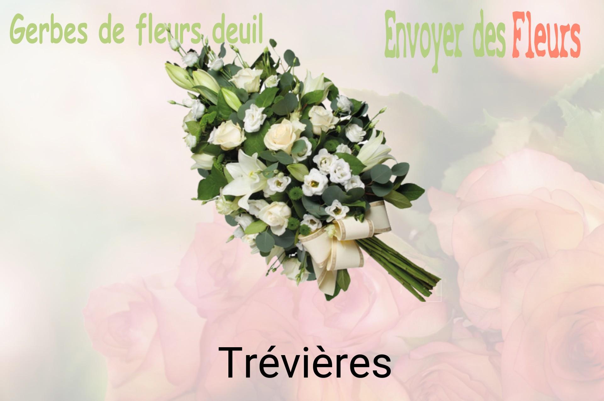 Gerbe de fleurs de deuil livrée à Trévières